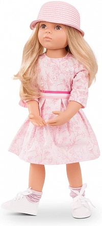 Кукла Эмма в розовом платье и шляпе блондинка 50 см 